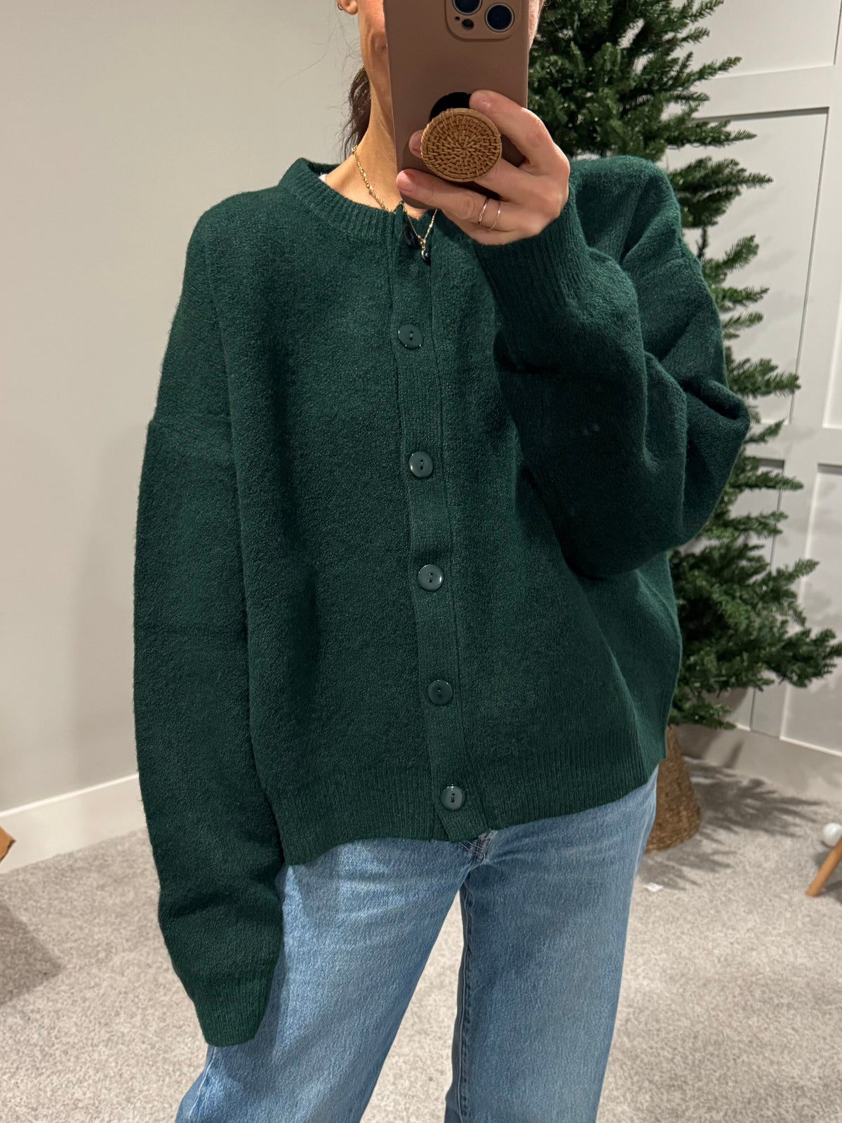 The Perfect Button up Cardigan | Forest Green