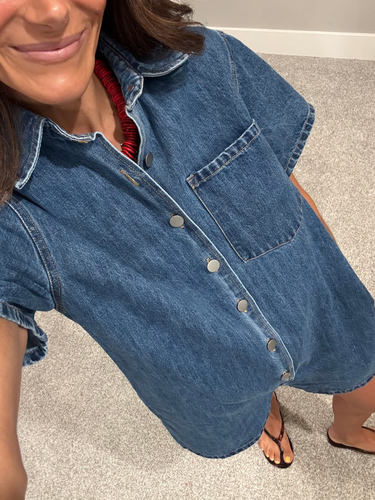 Isabel Denim Romper | Medium Wash