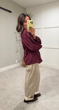 Eyelet Embroidered Blouse | Wine