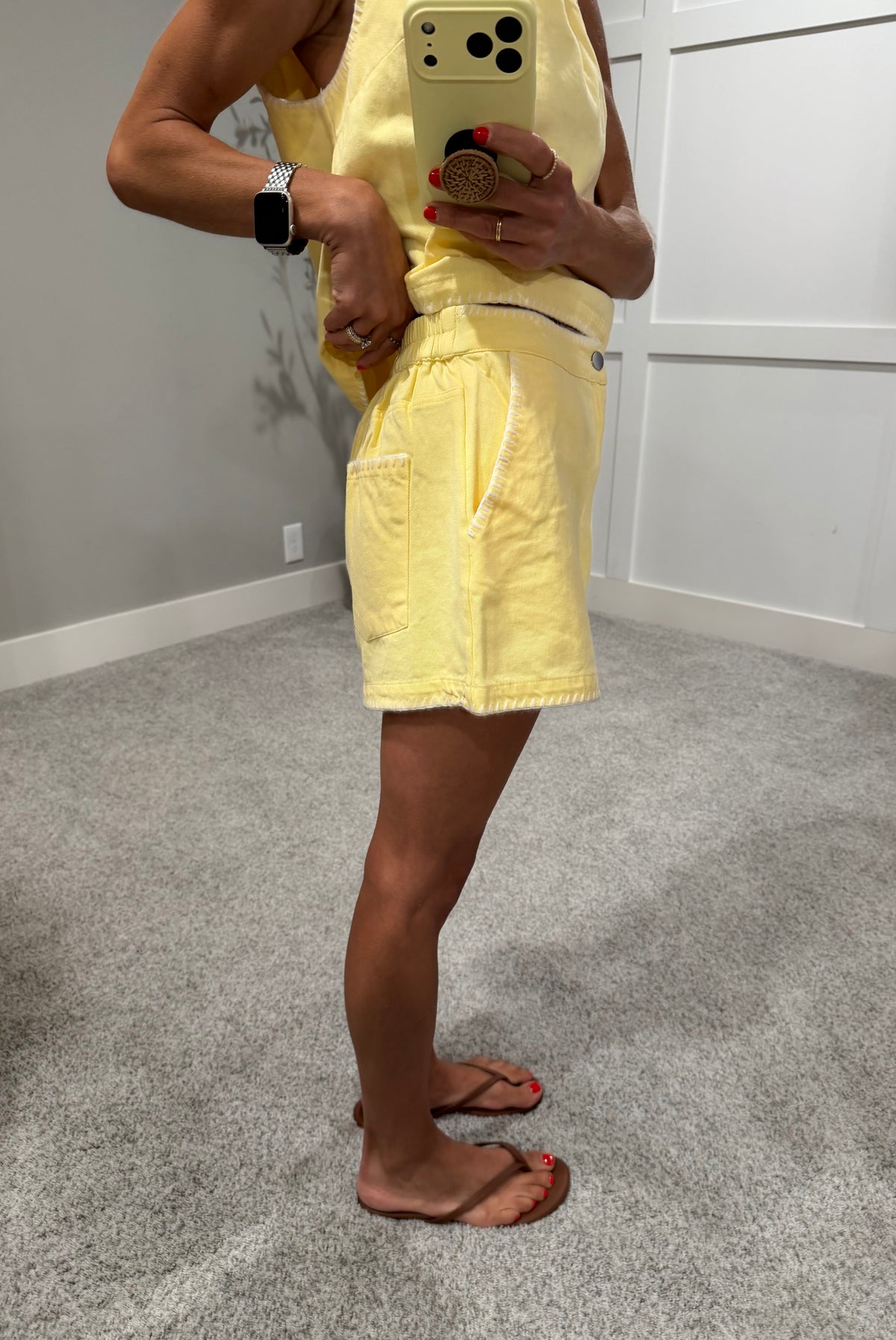 Whipstitch Cotton Denim Set | Butter Yellow