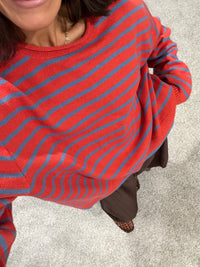 The Capri Stripe Sweater | Red/Blue