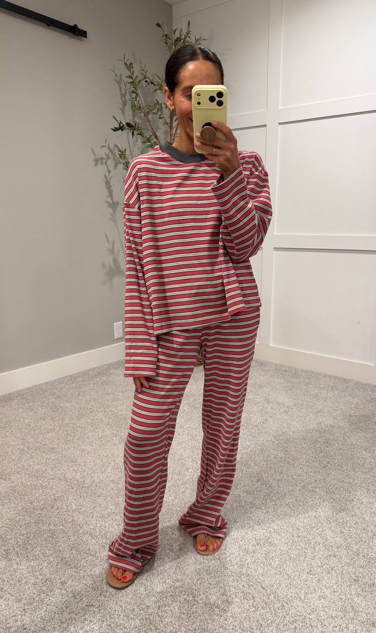 Whitney Striped Pants | Red
