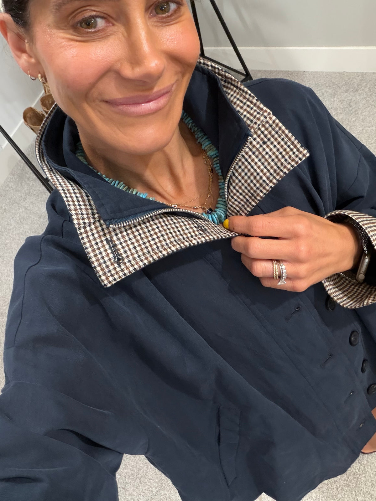 City Jacket | Navy/Plaid
