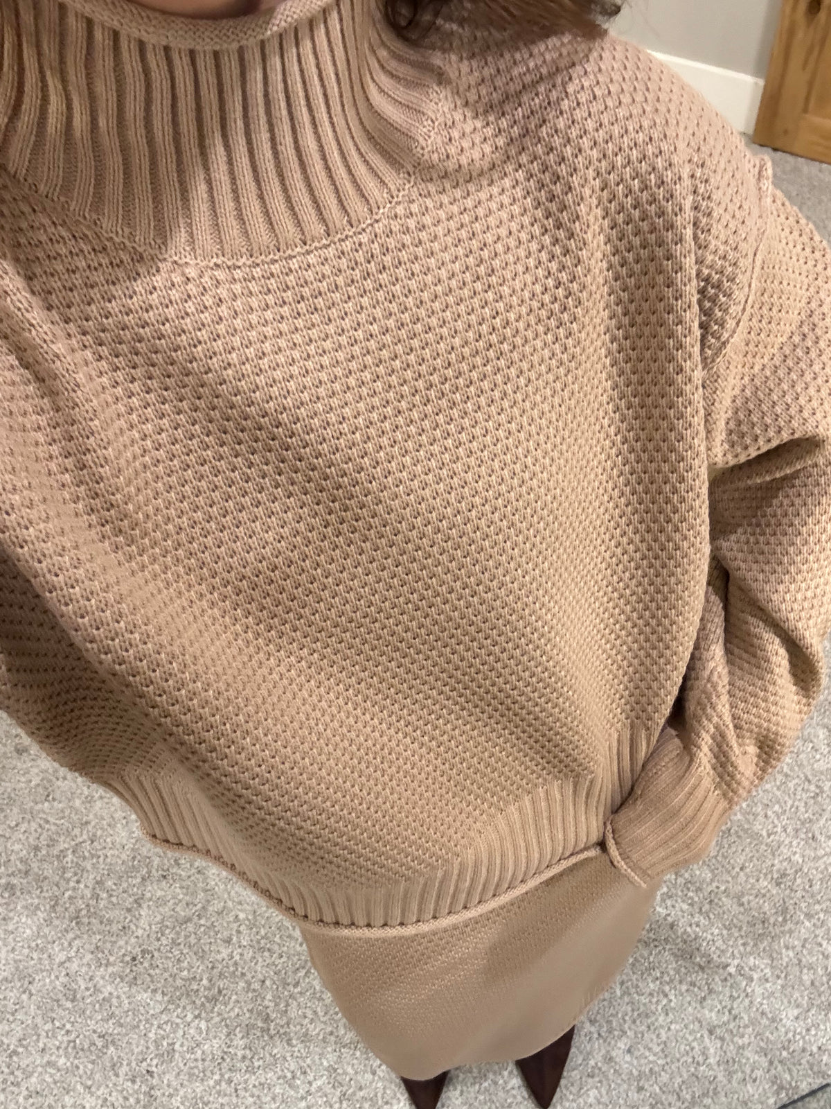 Textured Knit Sweater | Tan