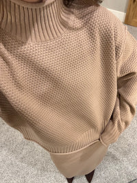Textured Knit Sweater | Tan