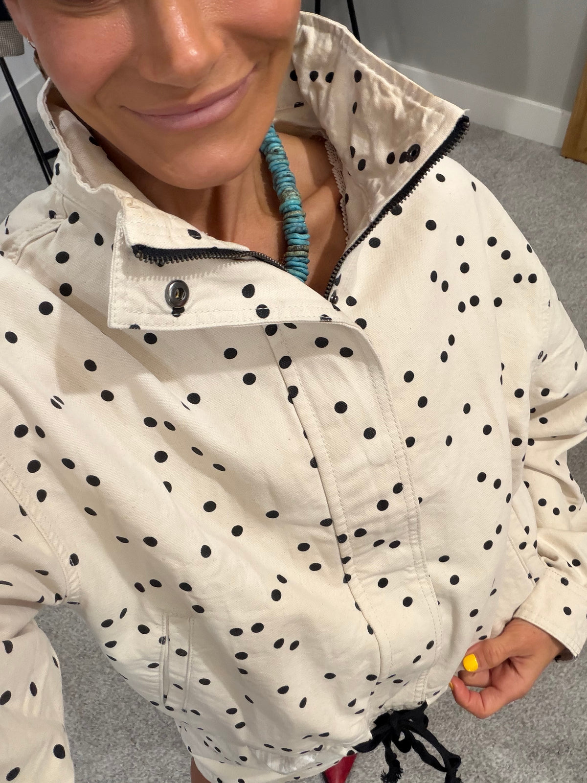 The Jo Jo Polka Dot Jacket | Ecru/Black