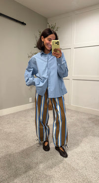 Camilla Striped Pant | Camel/Blue