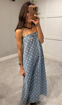 Blair Polka Dot Denim Dress
