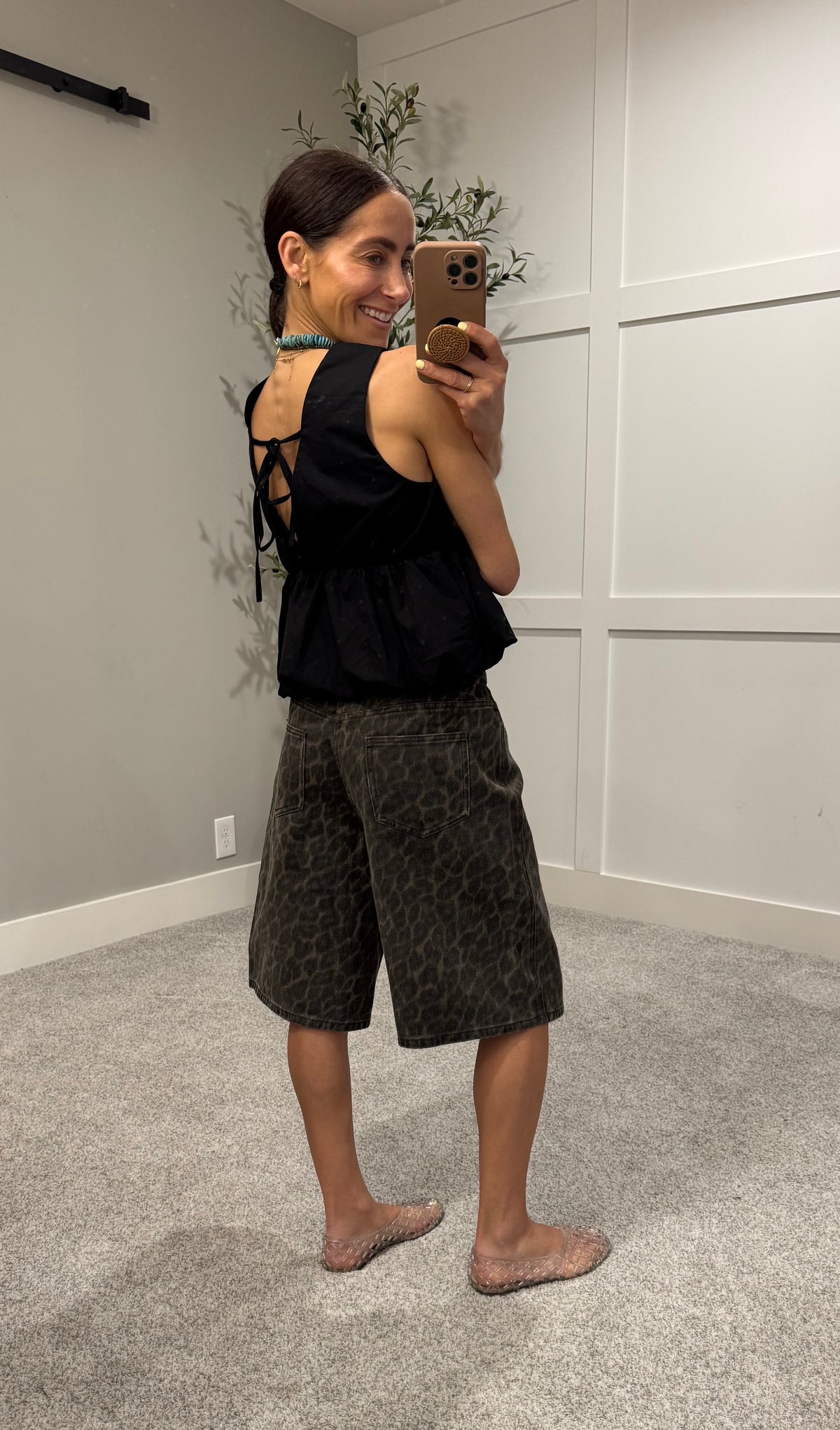Peplum Bubble Top | Black