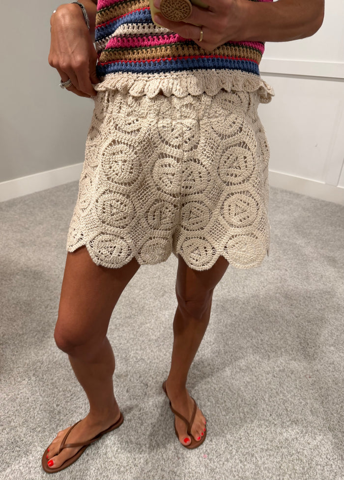 St Tropez Crochet Knitted Shorts