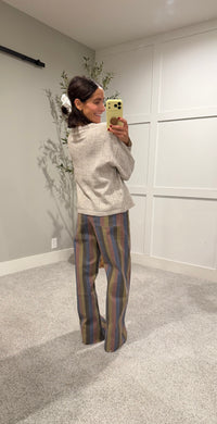 Knit Fabric Button Down Cardigan | Light Heather Grey