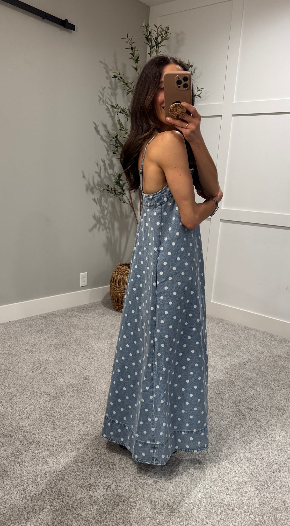 Blair Polka Dot Denim Dress