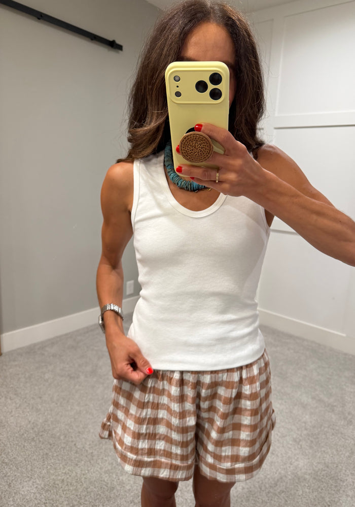Summer Staple Scoop Tank | White