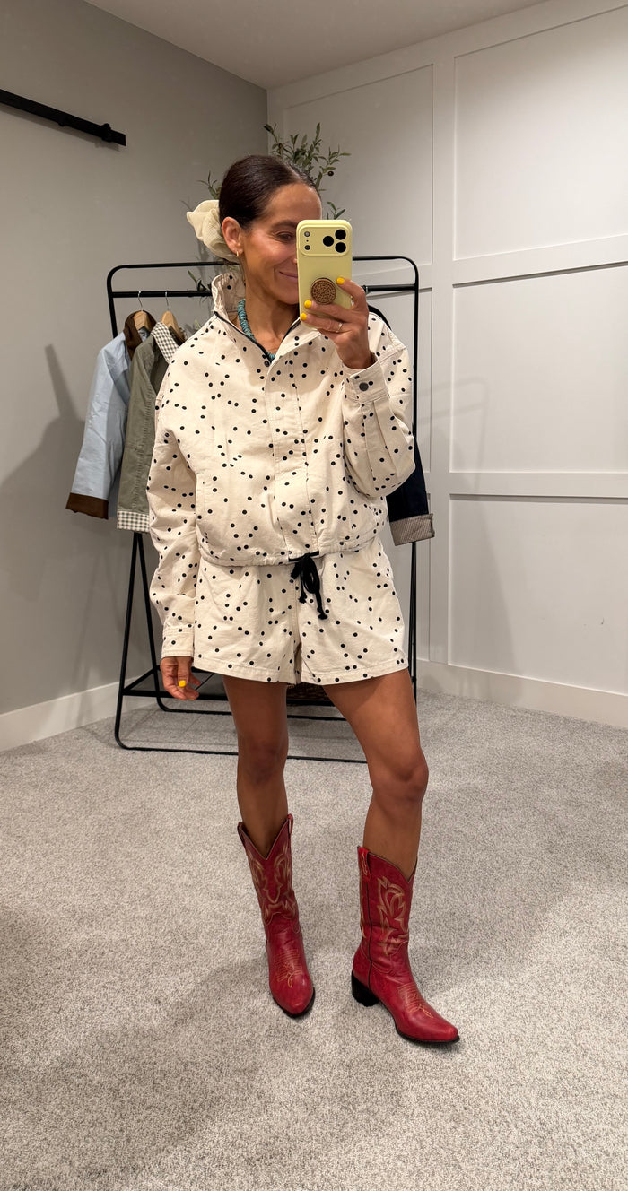 The Jo Jo Polka Dot Jacket | Ecru/Black