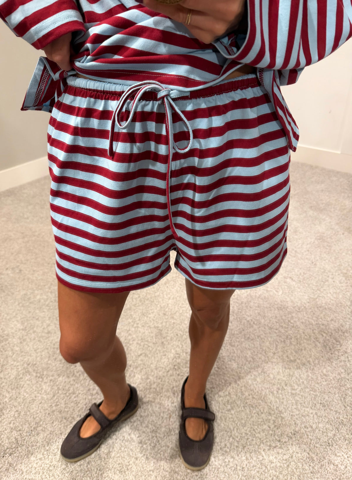The Marlowe Stripe Set | Burgundy/Blue
