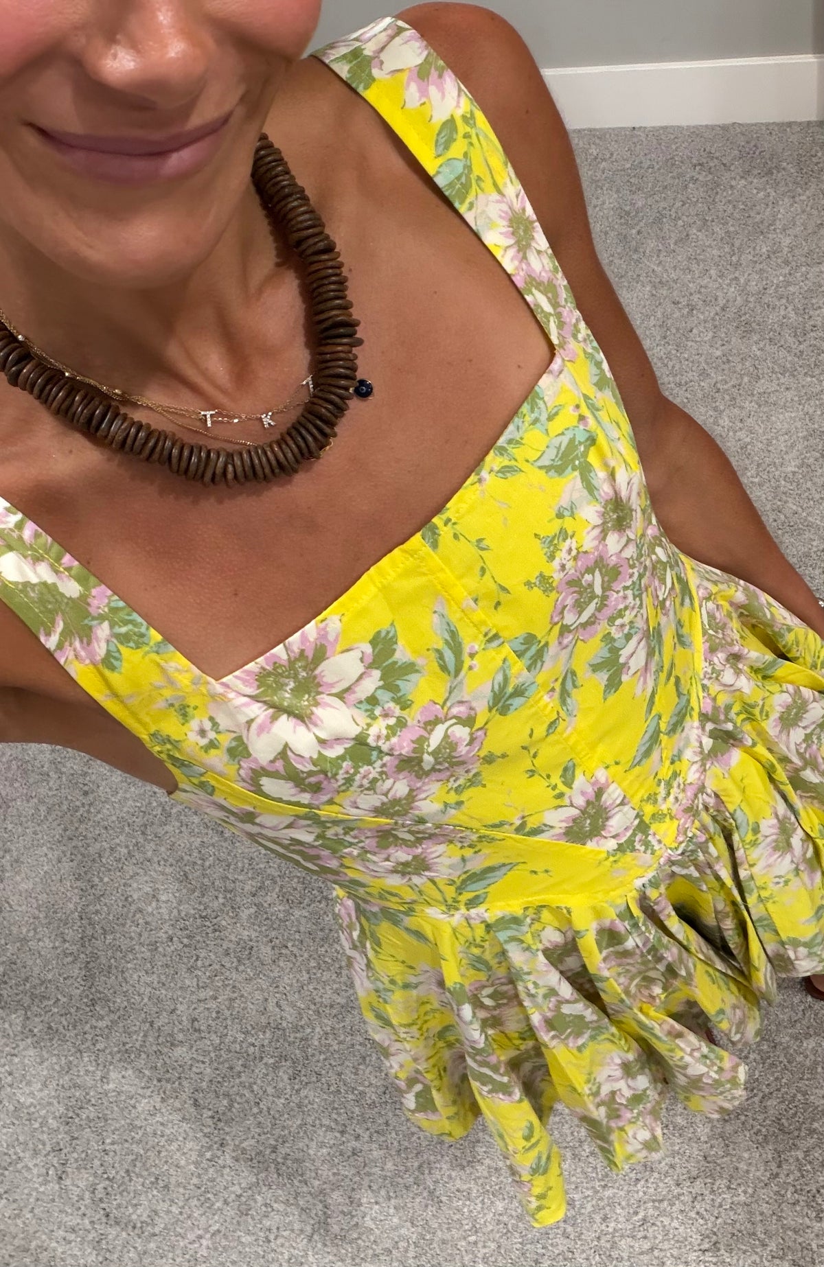 Elsie Floral Balloon Mini Dress | Yellow