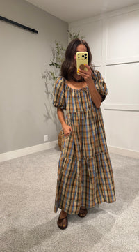 Bronze Plaid Dress