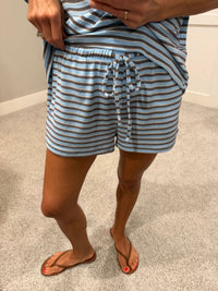 Coffee Run Striped Shorts | Blue