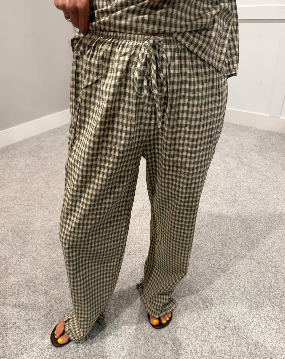 Olivia Plaid Set | Olive/Taupe