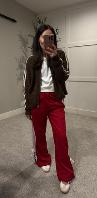Reba Zip Cardigan| Brown