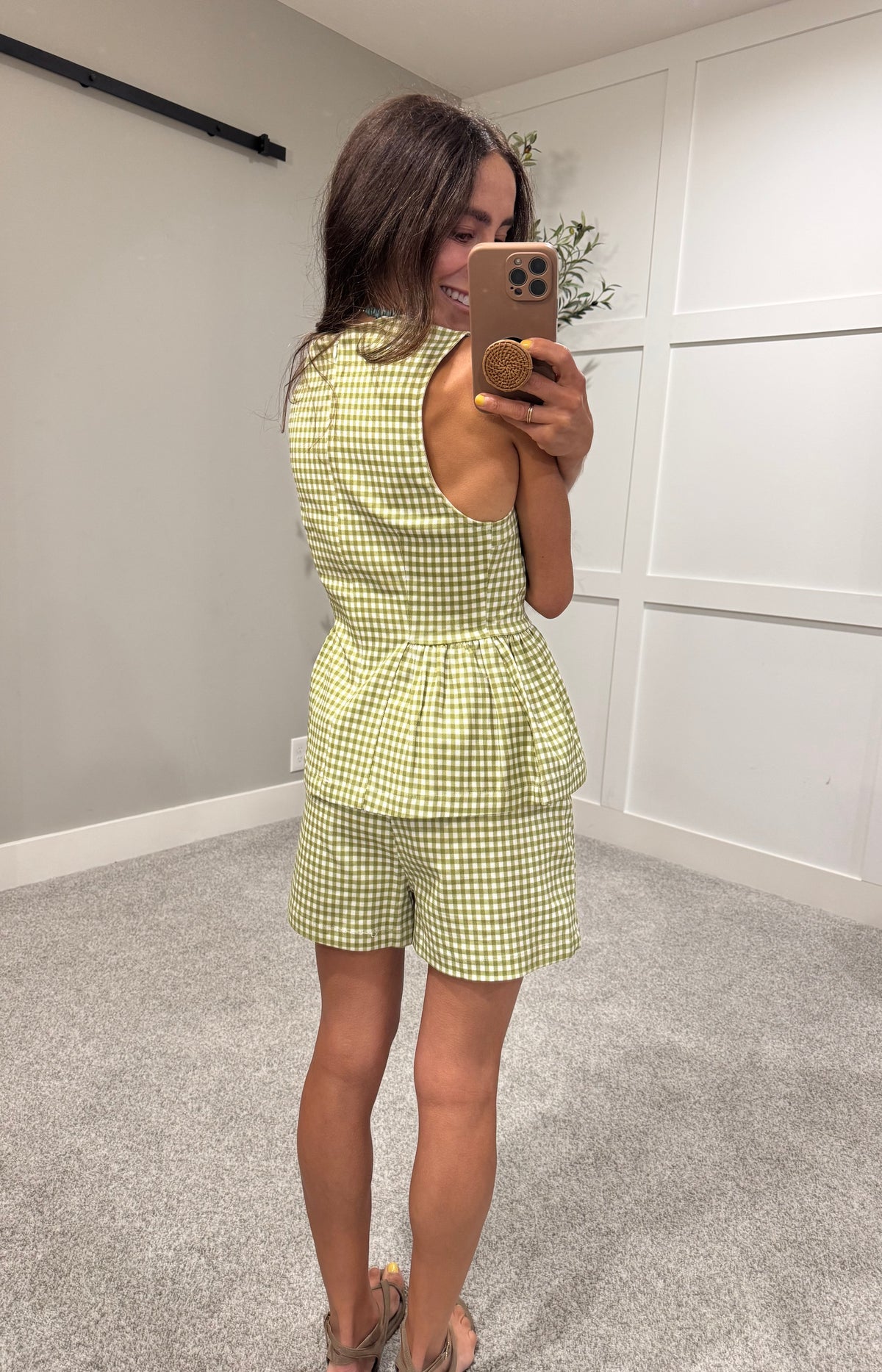 Isla Gingham Set | Matcha