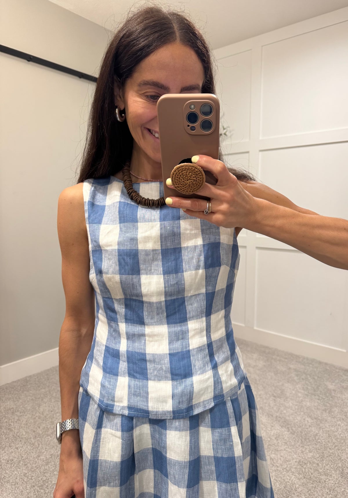 Buthaineh Gingham Top