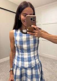 Buthaineh Gingham Top