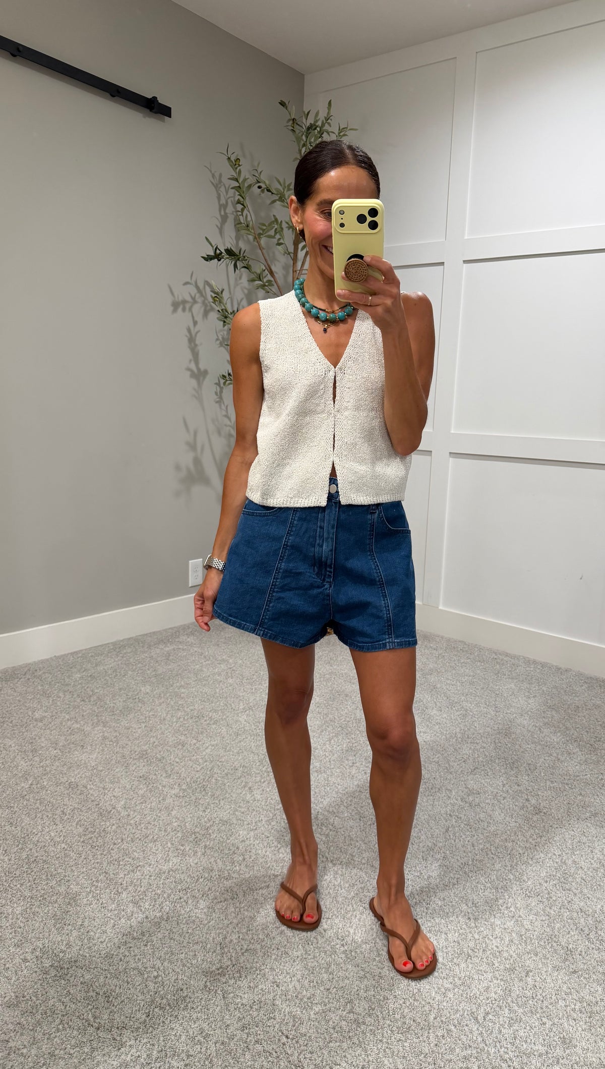 Peekaboo Knit Top | Ecru