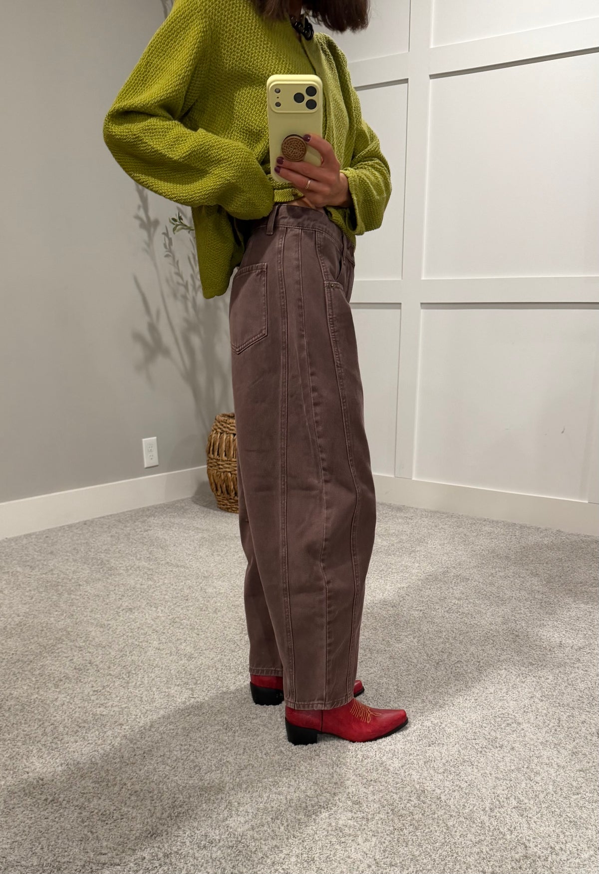 Vintage Barrel Denim |  Red Bean Brown