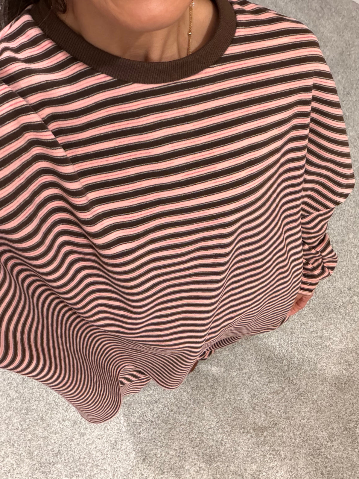 Morgan Long Sleeve Top | Pink/Brown