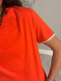 Tomato Red Lace Tee