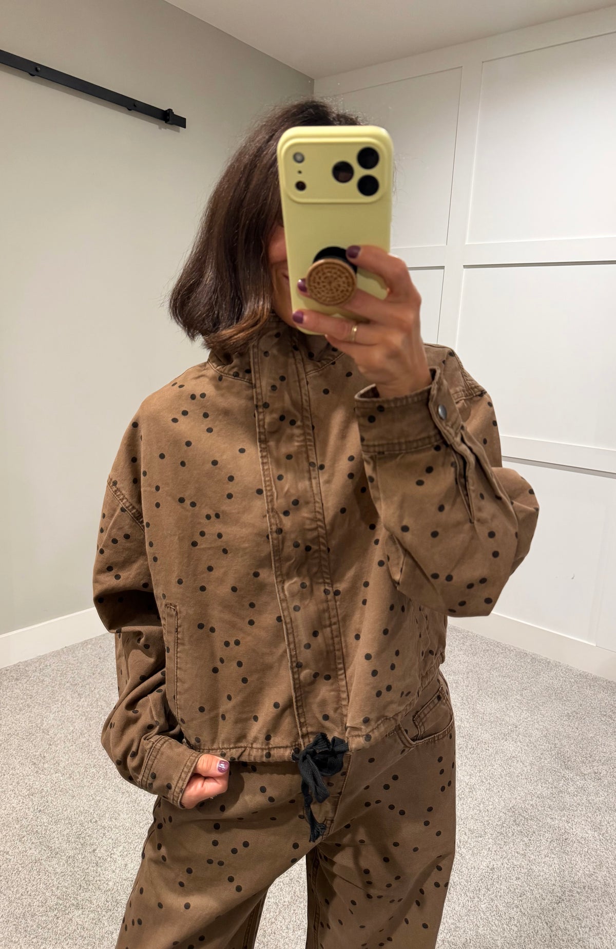 The Jo Jo Polka Dot Jacket | Cocoa/Black