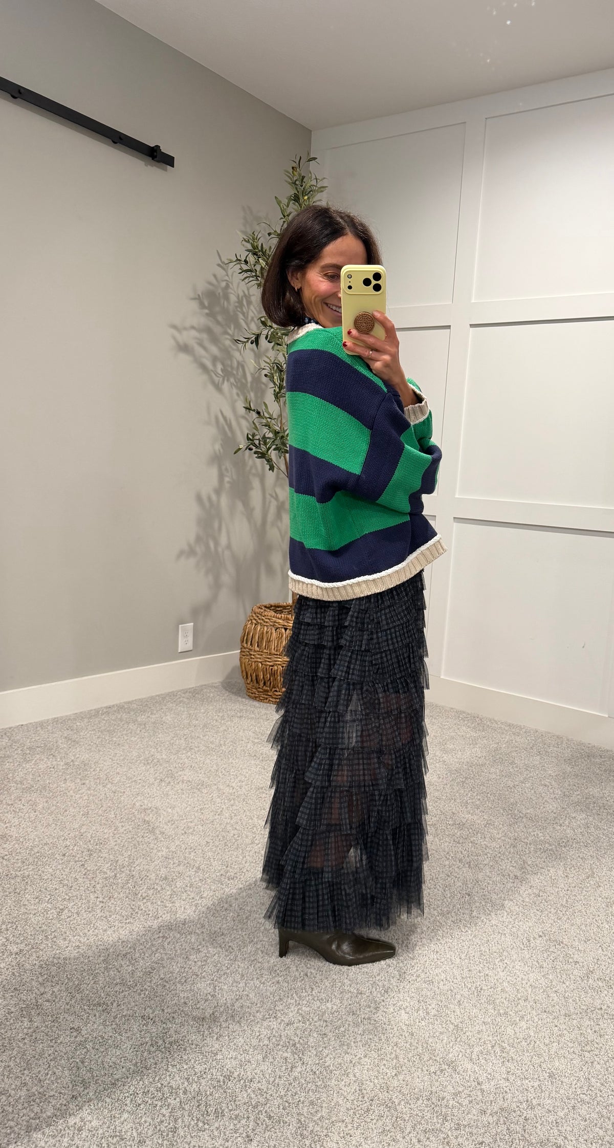 Marina Stripe Sweater | Green/Navy