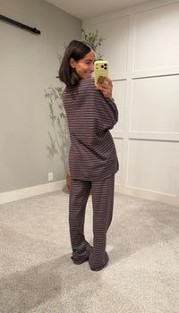 Lorenze Striped Set | Maroon Multi Stripe