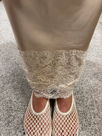 Satin Lace Skirt | Champagne