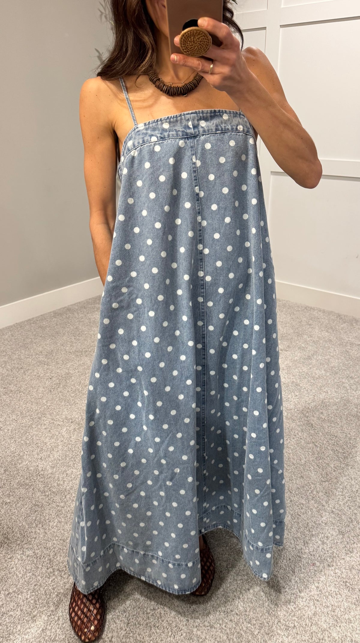 Blair Polka Dot Denim Dress