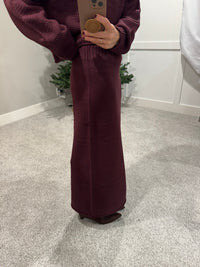 Textured Knit Skirt | Dark Cherry