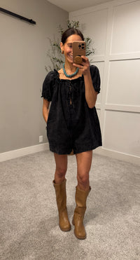 Gia Romper | Washed Black