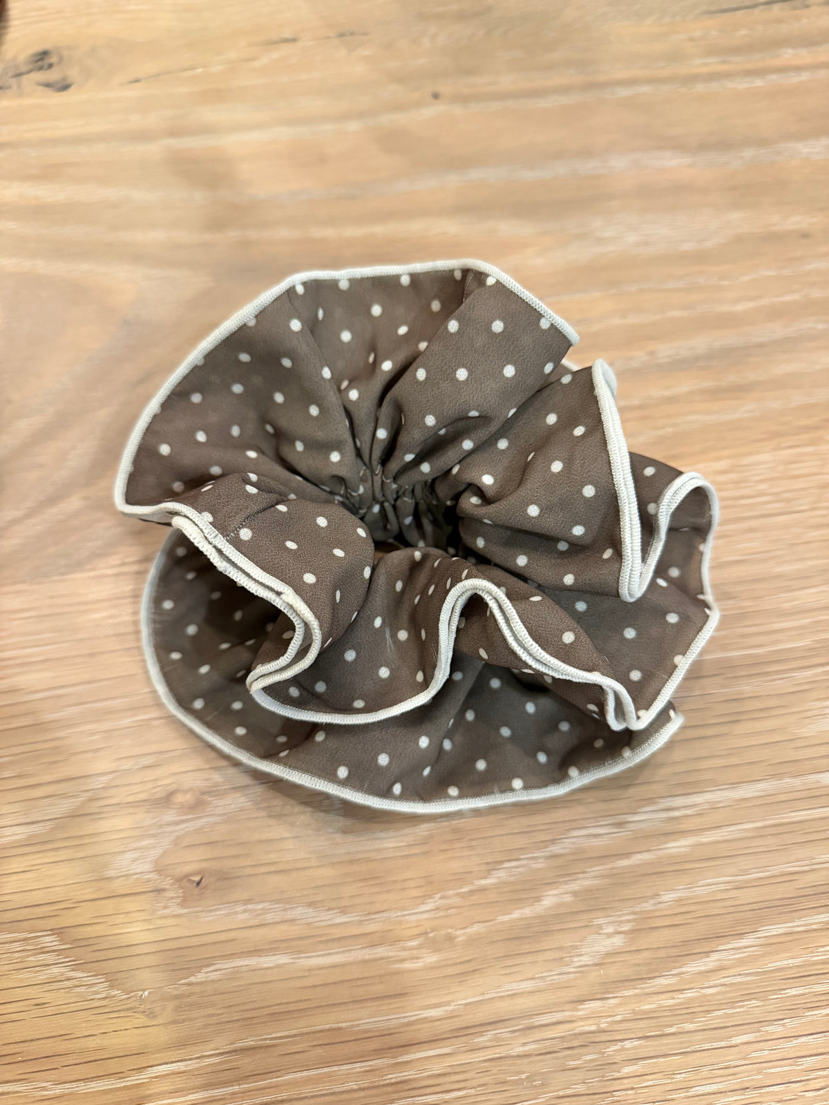 POLKA DOT CORSET SCRUNCHIE | BROWN & CREAM