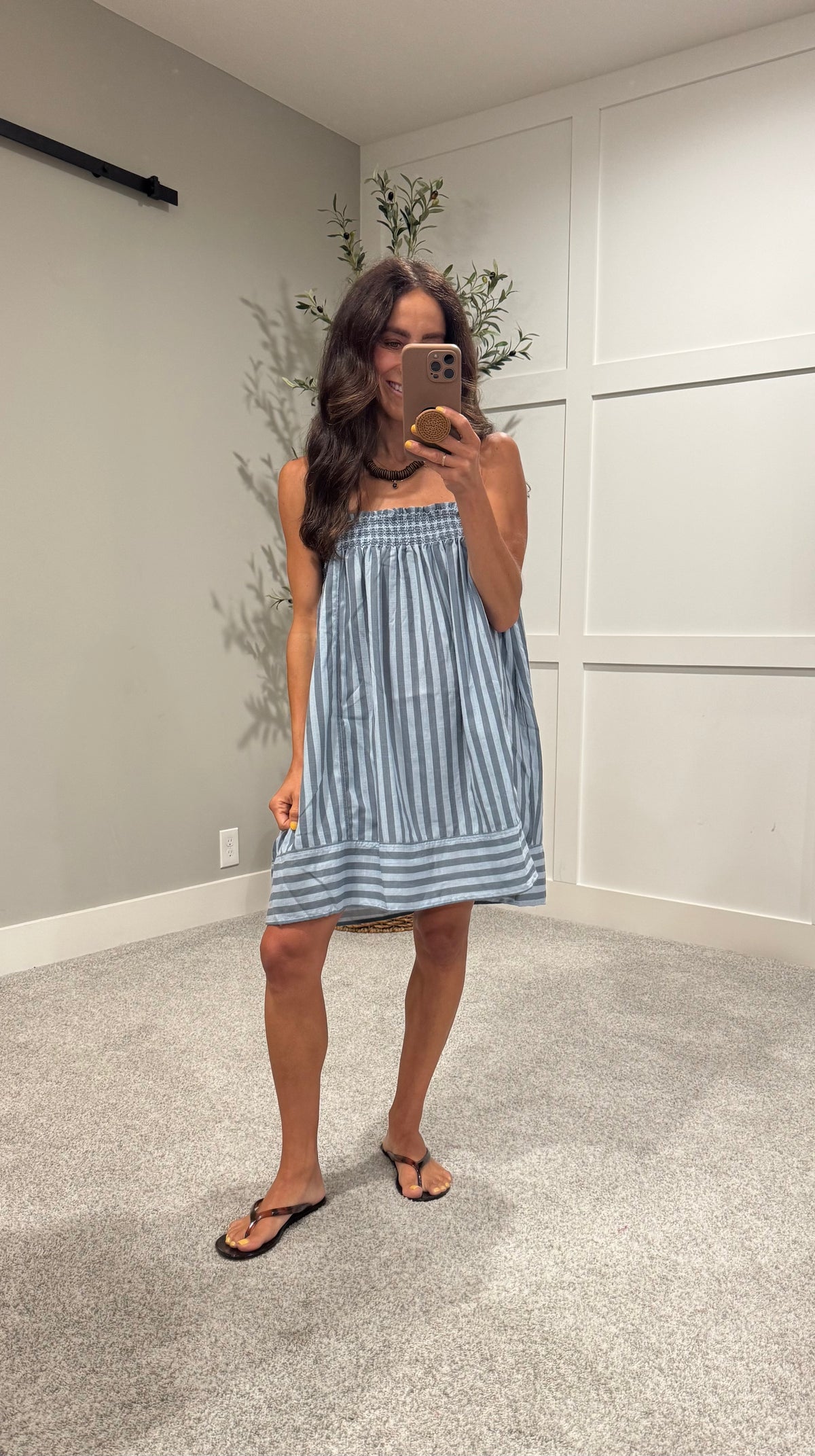 Serena Striped Cami Dress | Blue Stripe