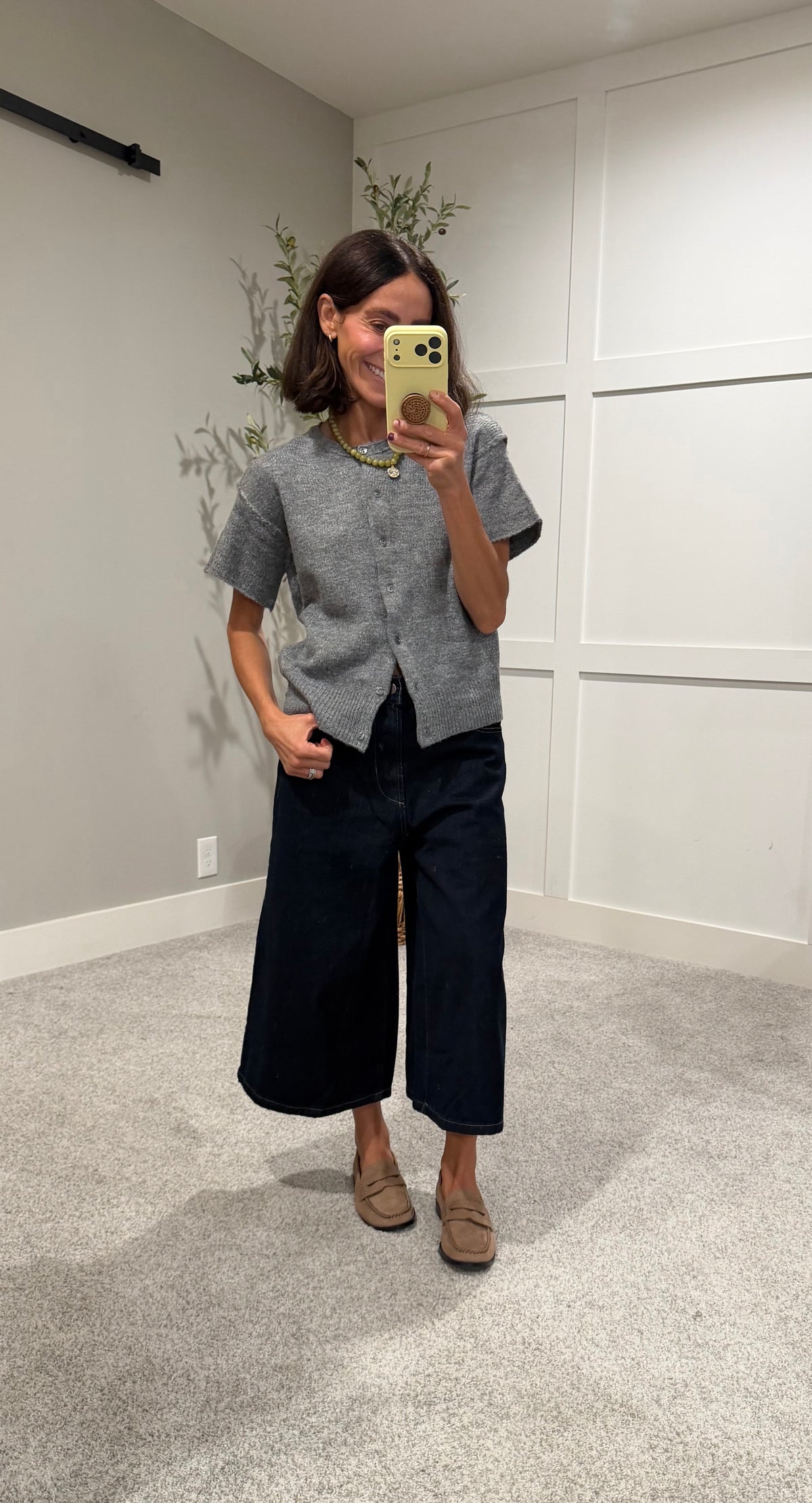 Denim Wide Leg Long Shorts | Indigo