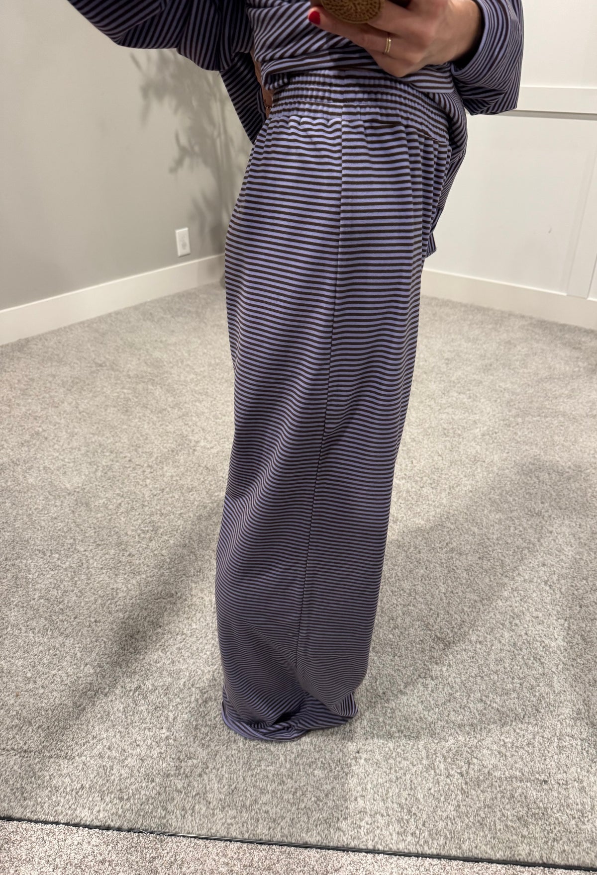 Lounging Brushed Knit Pants | Lavender/Brown