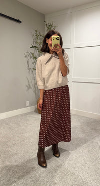 Polka Skirt | Brown/Ivory