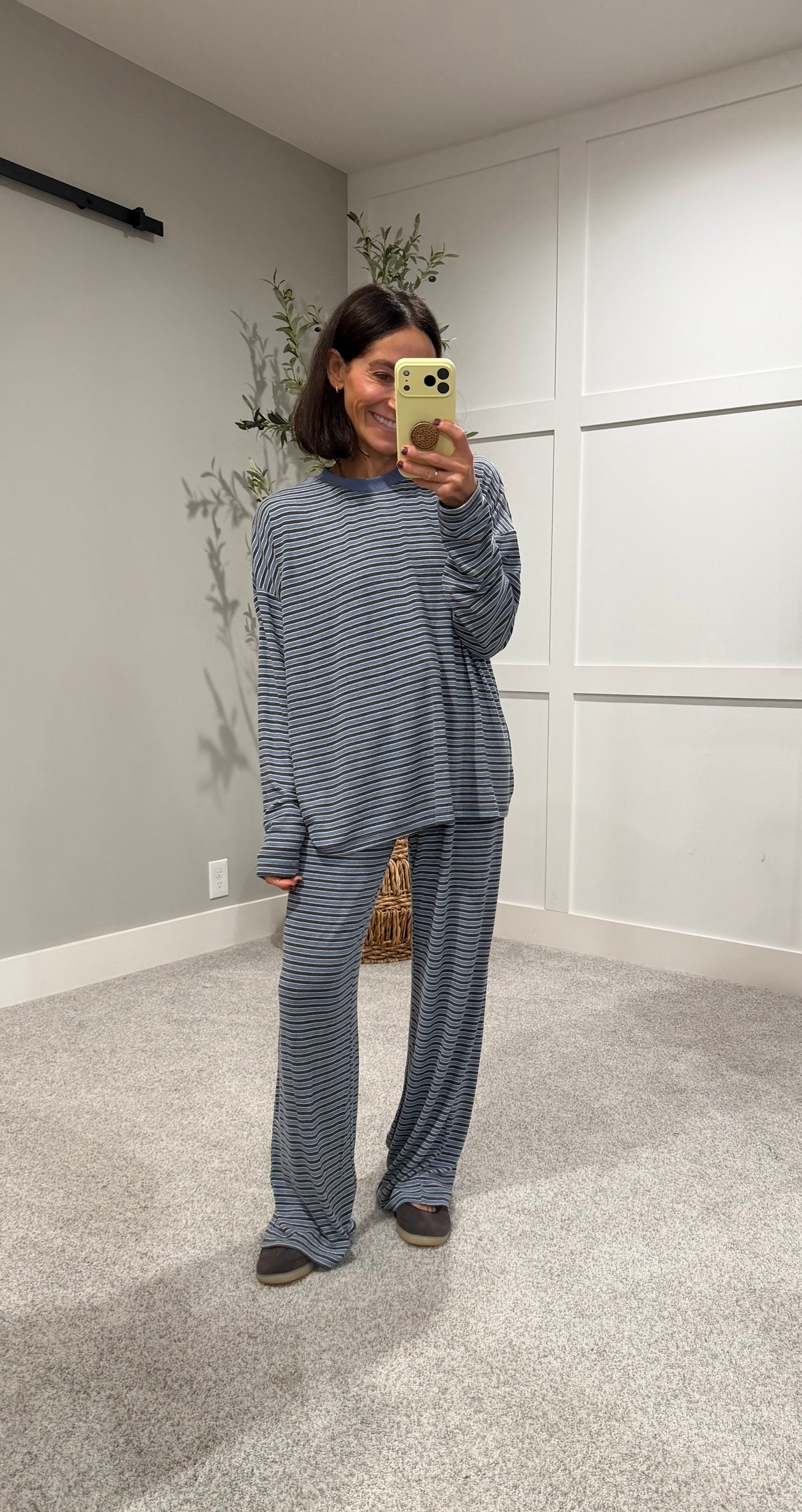 Langston Striped Set | Blue/Grey