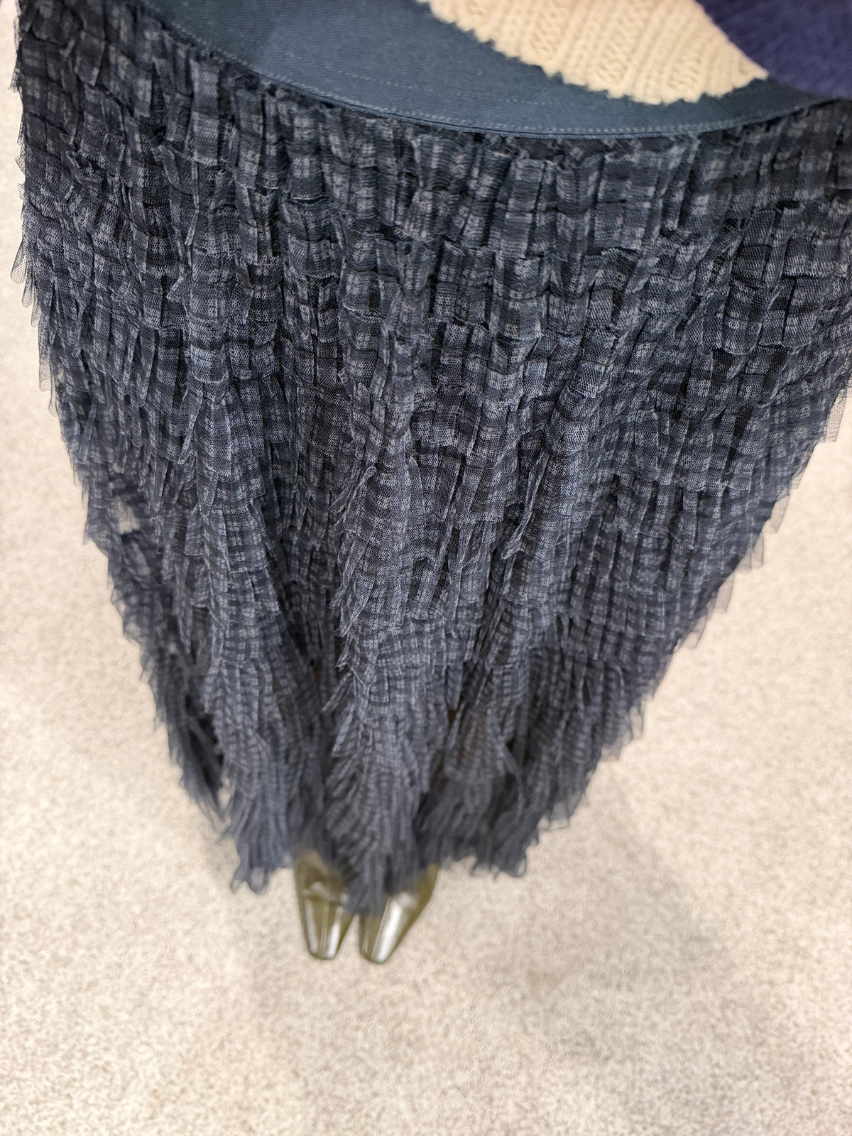 Plaid Tiered Skirt | Navy