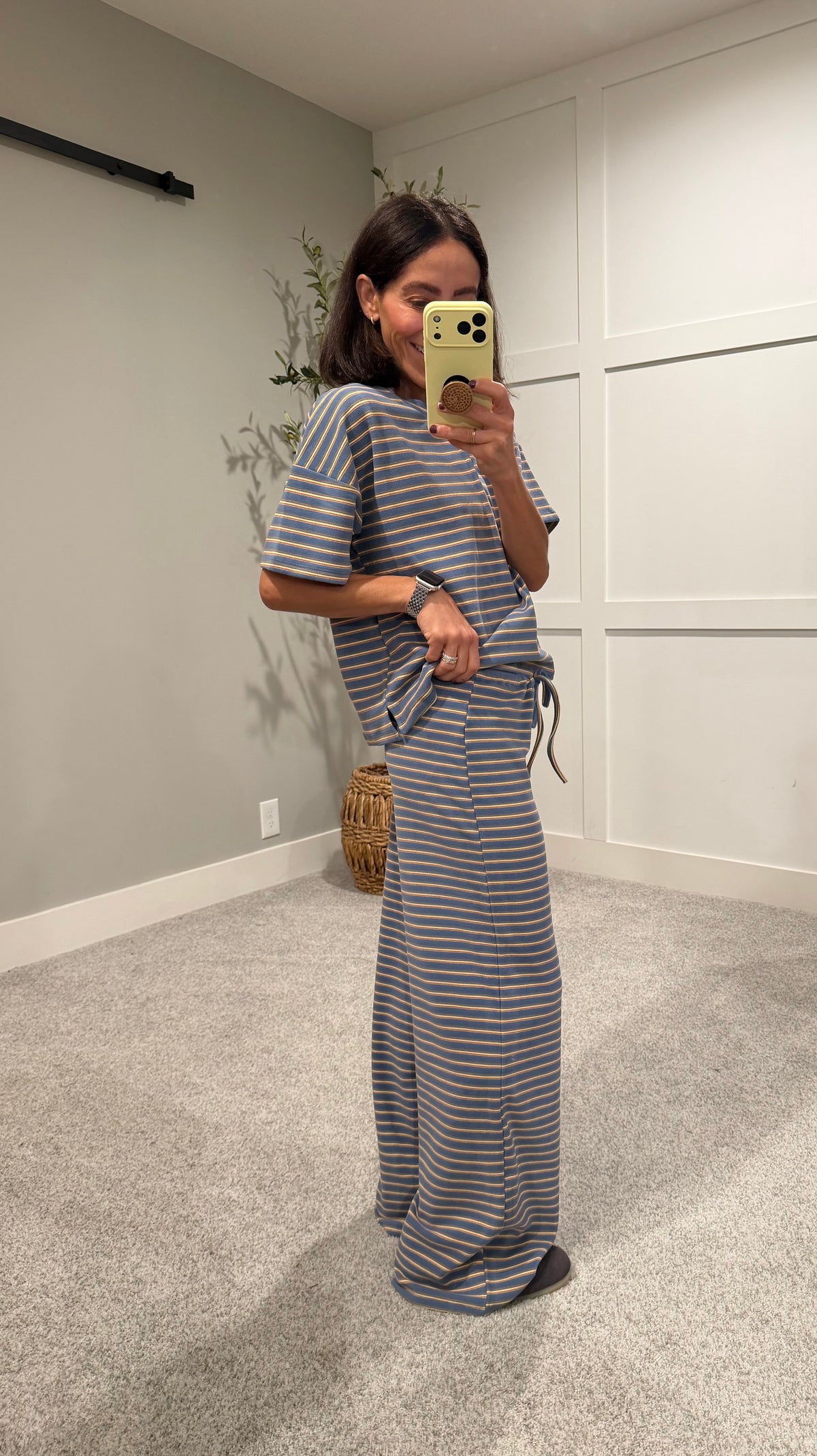 Junie Striped Set | Dusty Blue