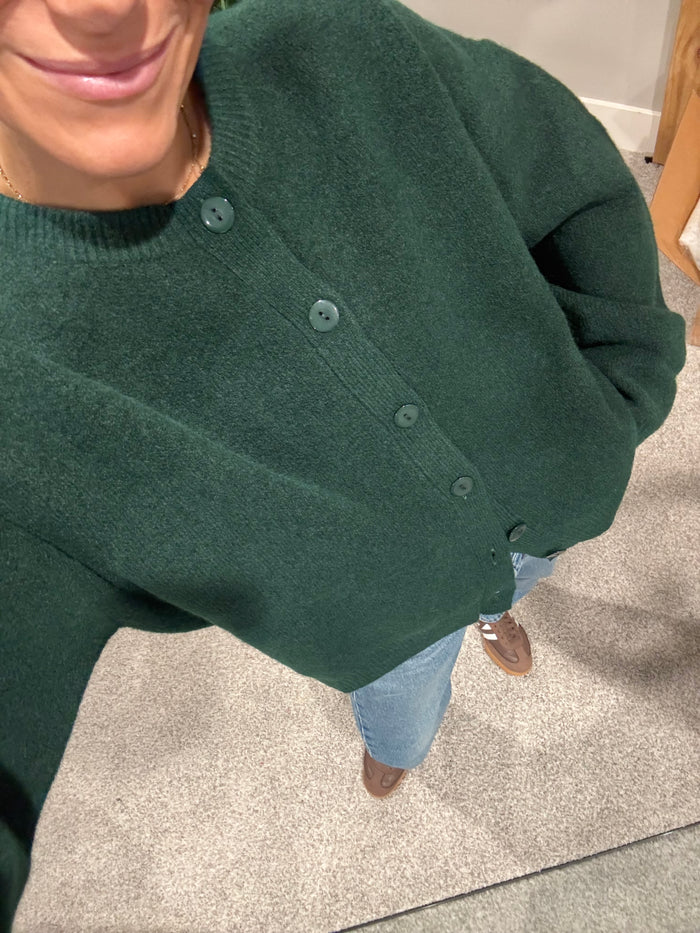The Perfect Button up Cardigan | Forest Green