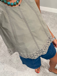 Lace Inset Eyelet Trim Tank | Dry Herb