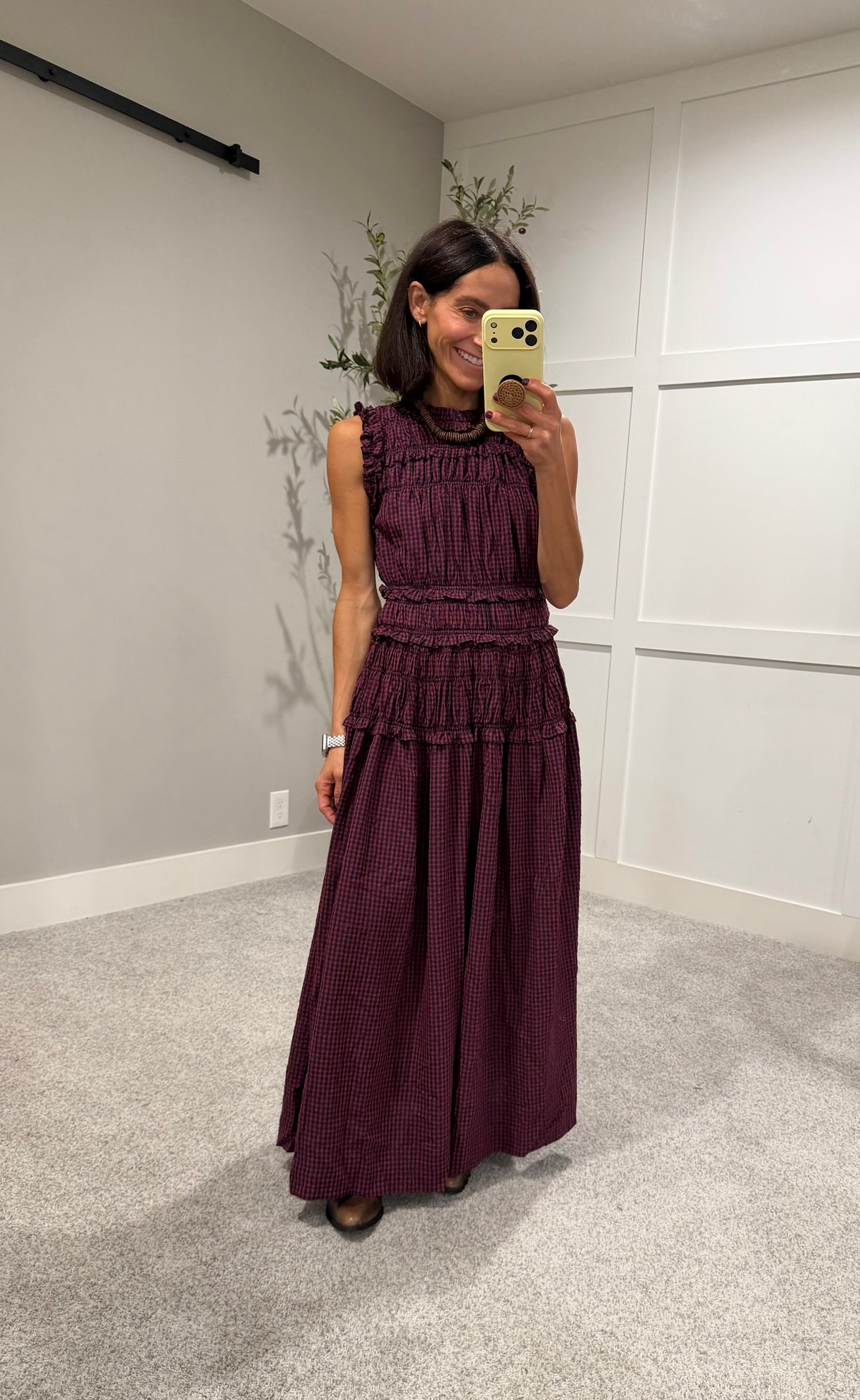 Neily Gingham Maxi | Red/Navy
