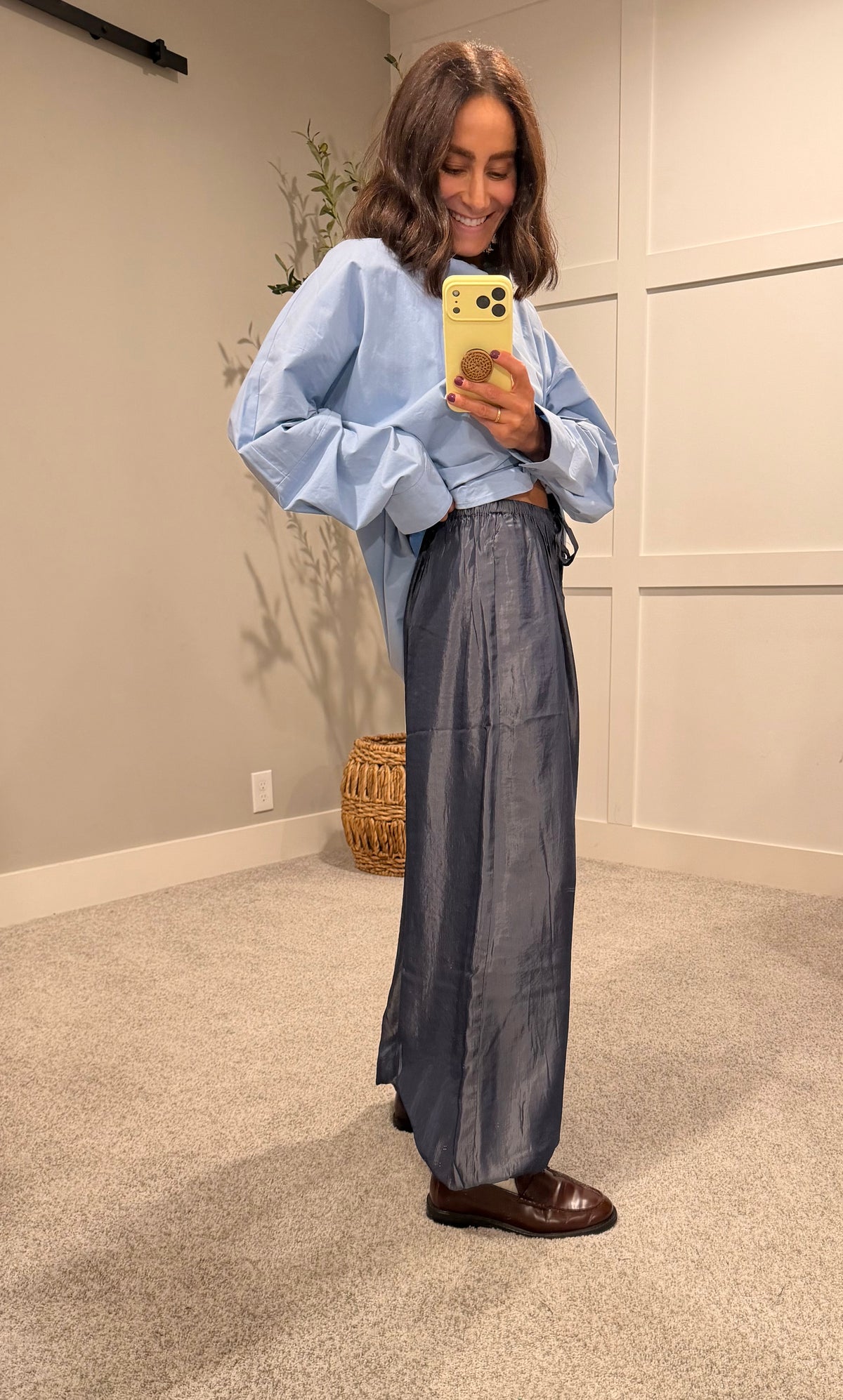 Satin Harem Balloon Pants | Indigo Blue